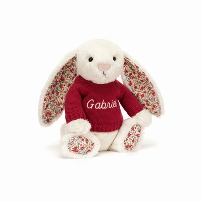 Jellycat Blossom Cream Bunny with Red Jumper USA | 42601JUEK